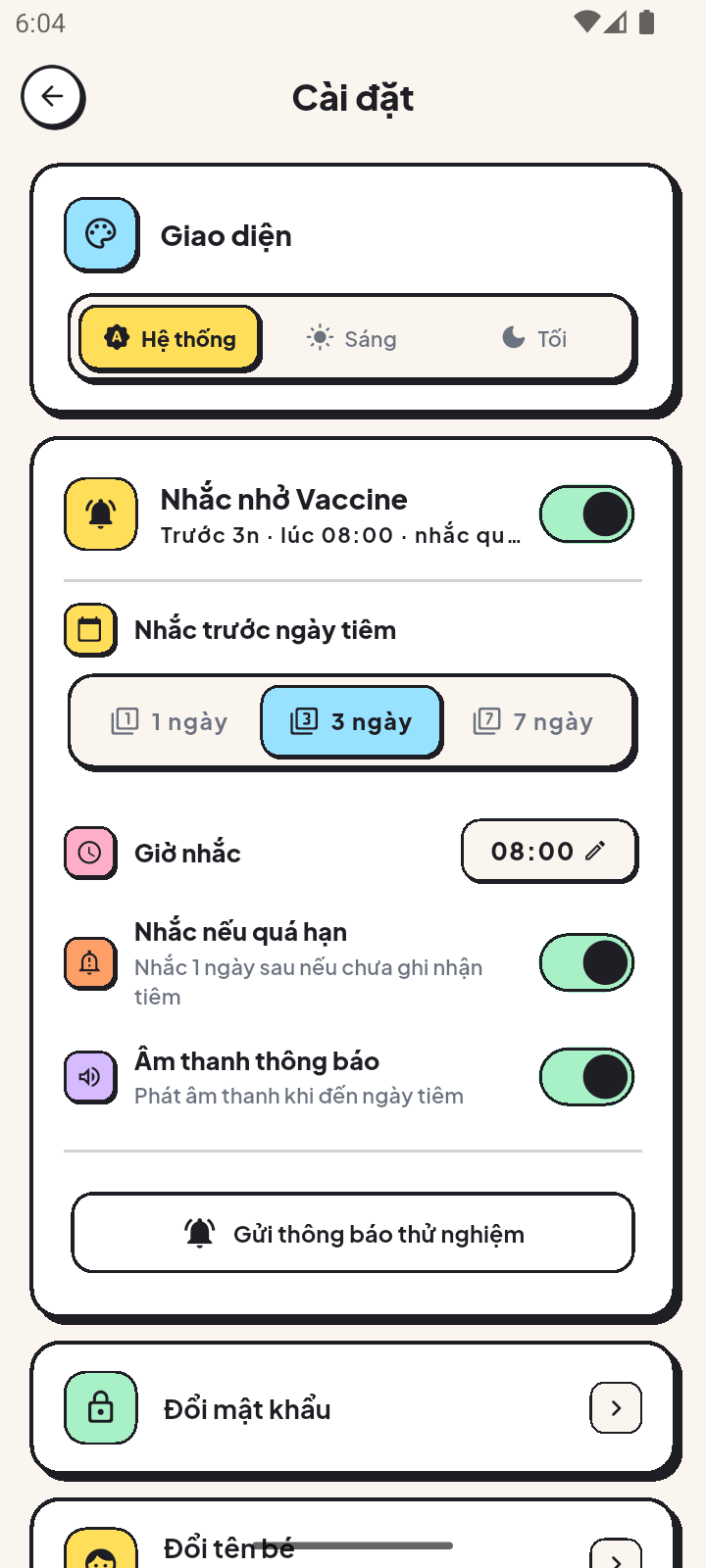 Cài đặt hệ thống