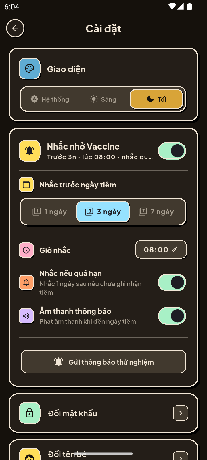 Cài đặt Dark Mode