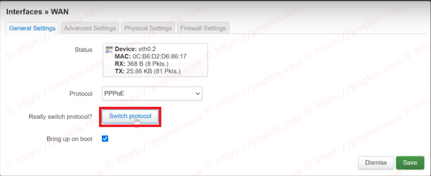 PPPoE settings
