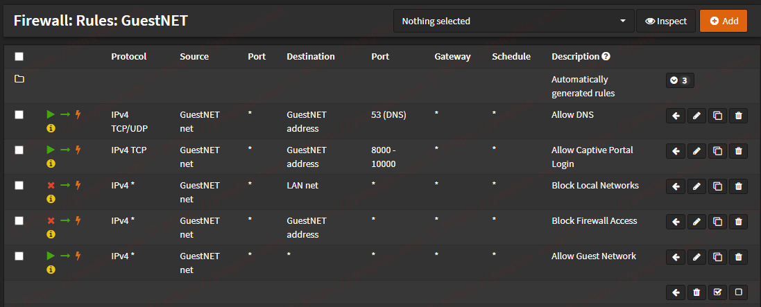 GuestNet Firewall Rules