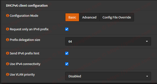 IPv6 configuration