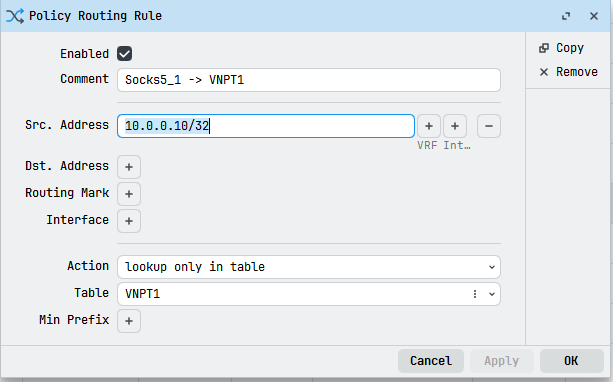 Chi tiết rule Socks5_1 đi qua VNPT1