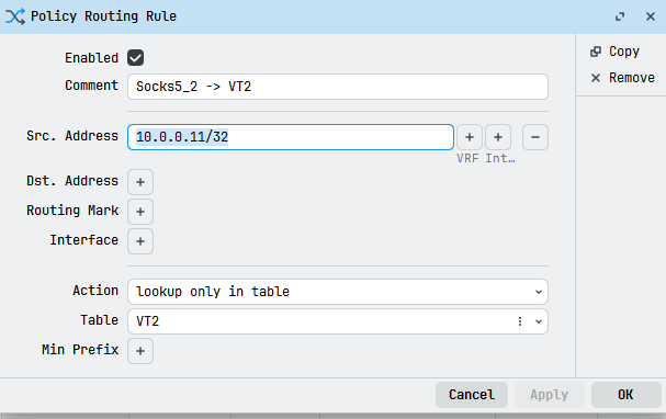 Chi tiết rule Socks5_2 đi qua VT2
